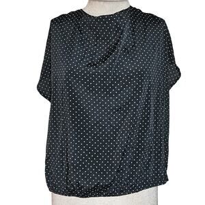 H&M Black and White Polka Dot Blouse Size 14